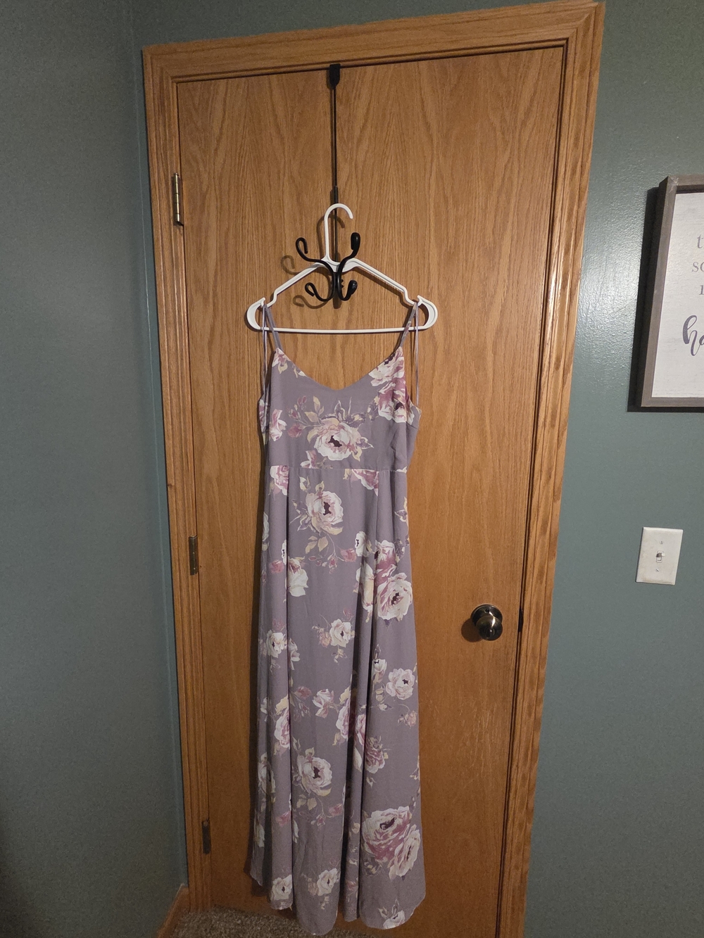 Floral Spaghetti Strap Maxi Slip Dress - Morning Lavender